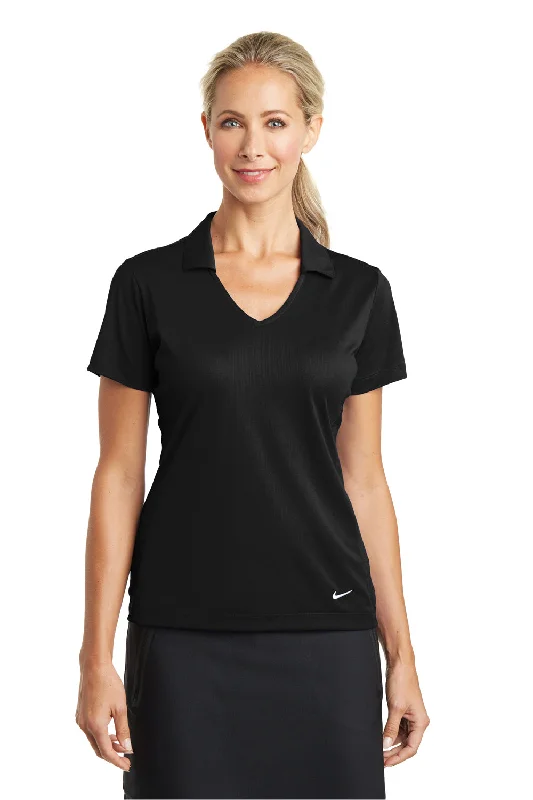 Nike Womens Dri-Fit Moisture Wicking Short Sleeve Polo Shirt - Black