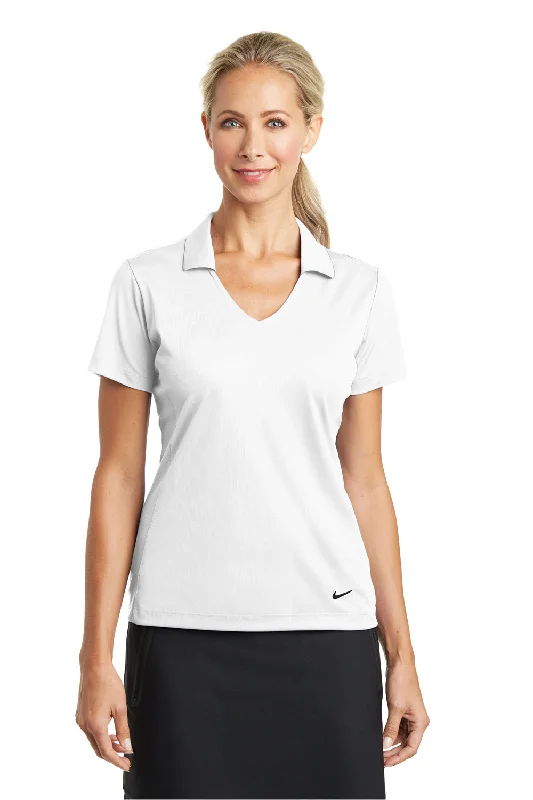 Nike Womens Dri-Fit Moisture Wicking Short Sleeve Polo Shirt - White