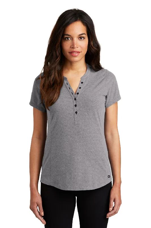 Ogio Womens Tread Moisture Wicking Short Sleeve Polo Shirt - Heather Grey