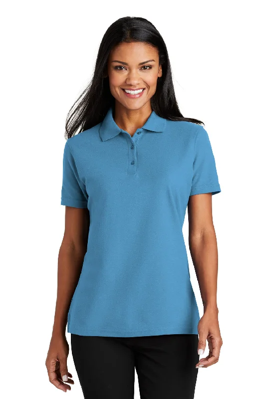 Port Authority Womens Moisture Wicking Short Sleeve Polo Shirt - Celadon Blue - Closeout