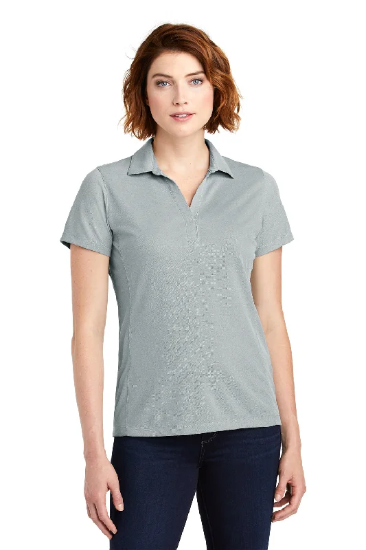 Port Authority Womens Oxford Moisture Wicking Short Sleeve Polo Shirt - Gusty Grey