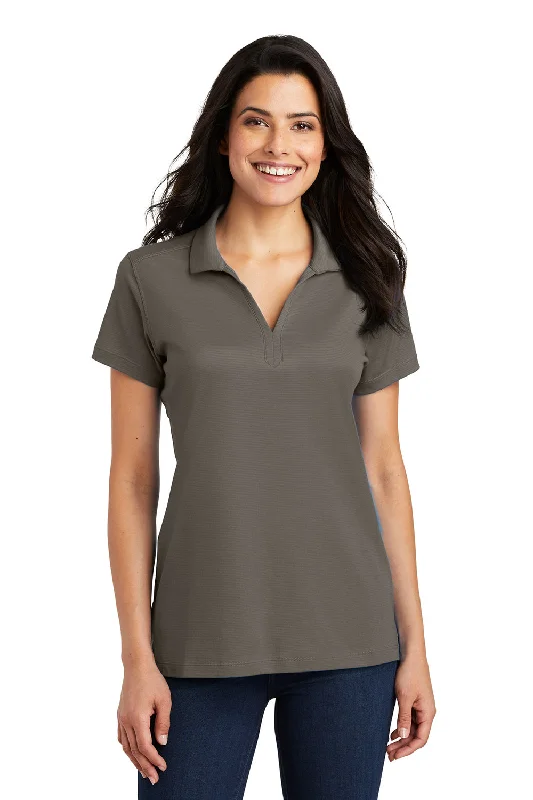 Port Authority Womens Rapid Dry Moisture Wicking Short Sleeve Polo Shirt - Smoke Grey