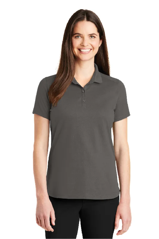 Port Authority Womens SuperPro Moisture Wicking Short Sleeve Polo Shirt - Sterling Grey - Closeout