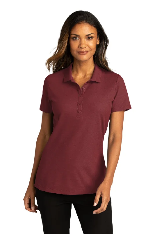 Port Authority Womens React SuperPro Snag Resistant Short Sleeve Polo Shirt - Burgundy