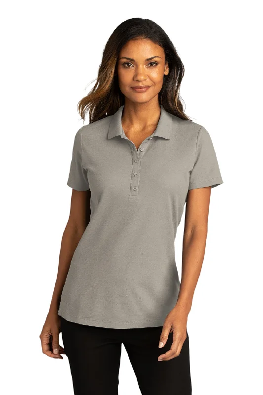 Port Authority Womens React SuperPro Snag Resistant Short Sleeve Polo Shirt - Gusty Grey