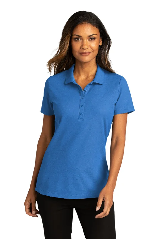 Port Authority Womens React SuperPro Snag Resistant Short Sleeve Polo Shirt - Strong Blue