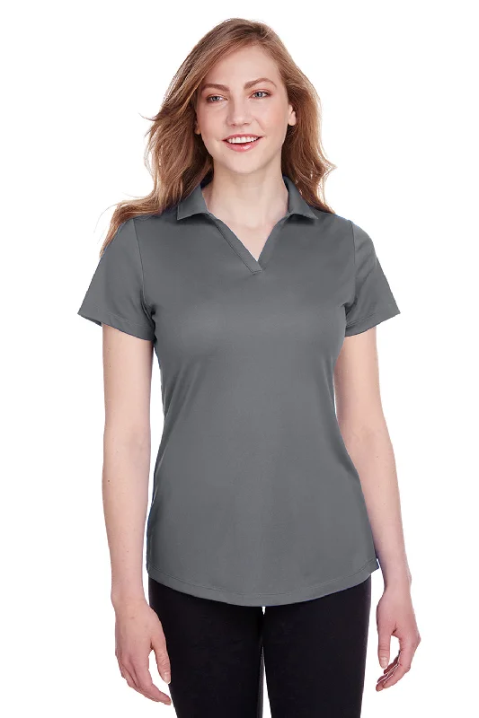 Puma Womens Icon Performance Moisture Wicking Short Sleeve Polo Shirt - Quiet Shade Grey