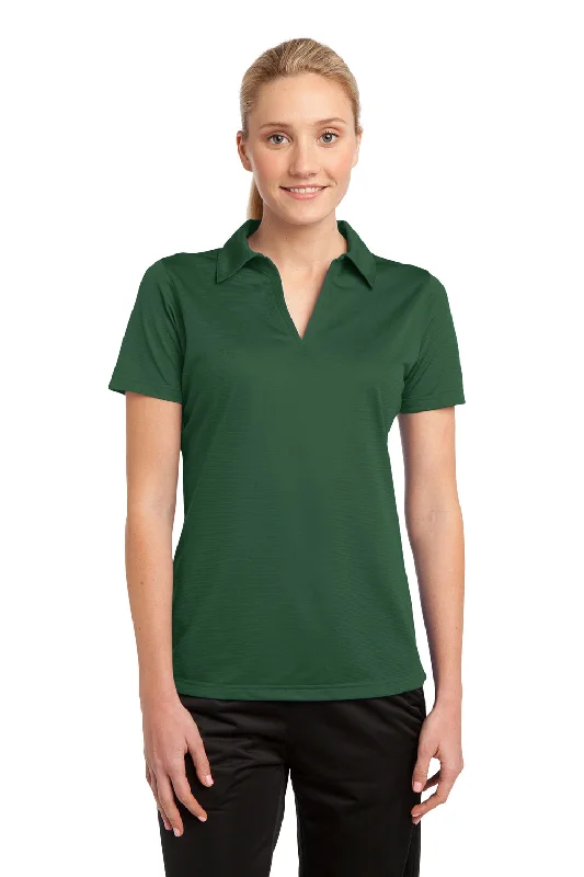 Sport-Tek Womens Active Mesh Moisture Wicking Short Sleeve Polo Shirt - Forest Green - Closeout