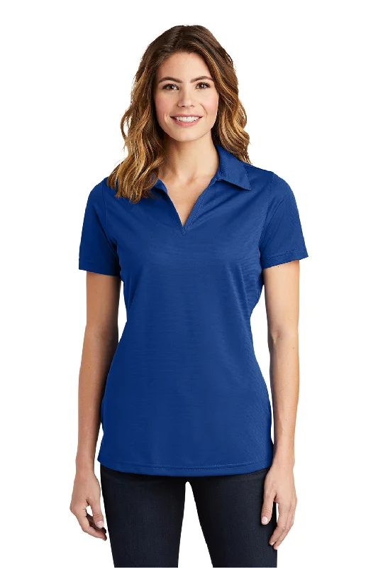 Sport-Tek Womens Active Mesh Moisture Wicking Short Sleeve Polo Shirt - True Royal Blue