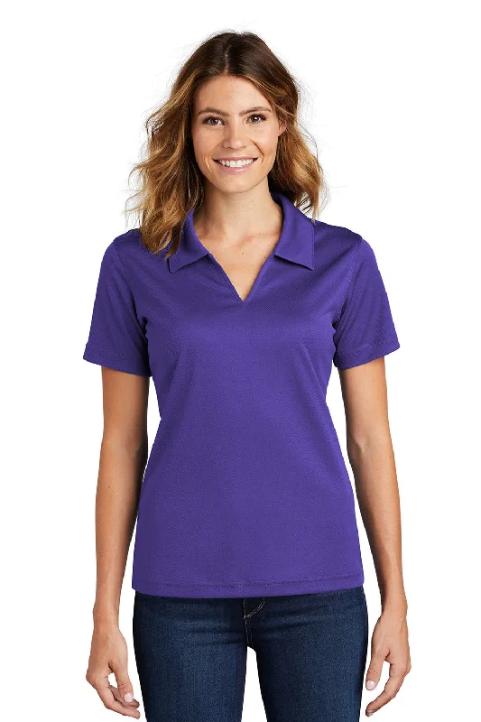 Sport-Tek Womens Dri-Mesh Moisture Wicking Short Sleeve Polo Shirt - Purple