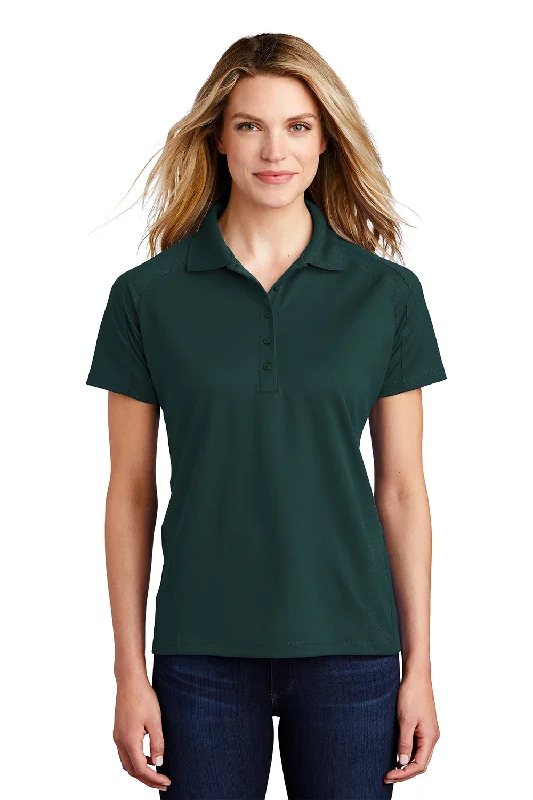 Sport-Tek Womens Dri-Mesh Moisture Wicking Short Sleeve Polo Shirt - Dark Green