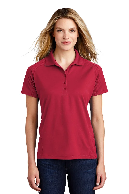 Sport-Tek Womens Dri-Mesh Moisture Wicking Short Sleeve Polo Shirt - Engine Red