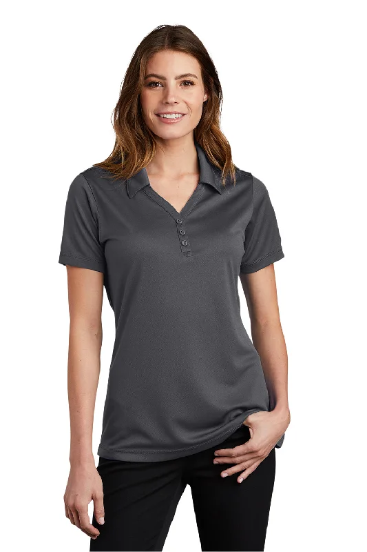 Sport-Tek Womens Micro-Mesh Moisture Wicking Short Sleeve Polo Shirt - Iron Grey