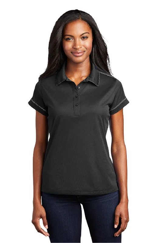 Sport-Tek Womens Sport-Wick Moisture Wicking Short Sleeve Polo Shirt - Black