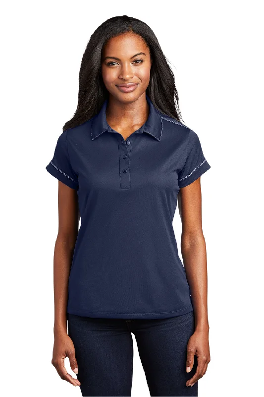 Sport-Tek Womens Sport-Wick Moisture Wicking Short Sleeve Polo Shirt - True Navy Blue