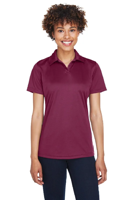 UltraClub Womens Cool & Dry Performance Moisture Wicking Short Sleeve Polo Shirt - Maroon