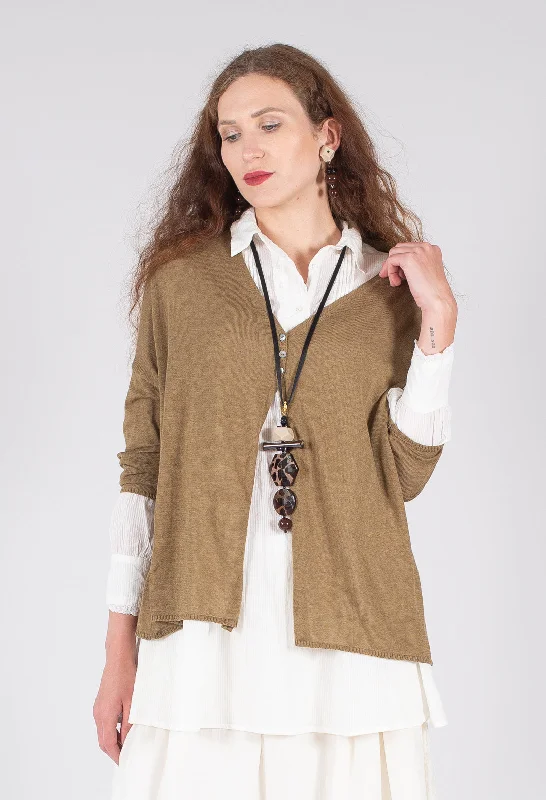 A-Line Cardigan in Khaki