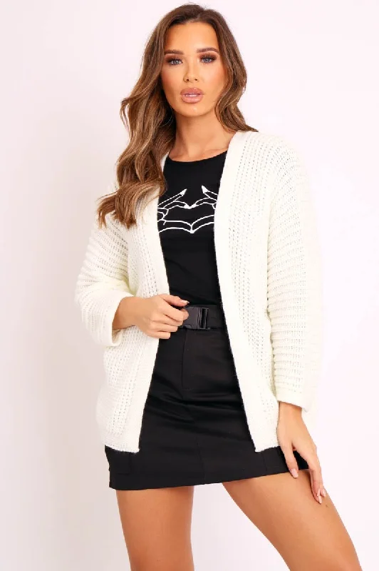 Cream Oversized Chunky Knit Cardigan - Courtney