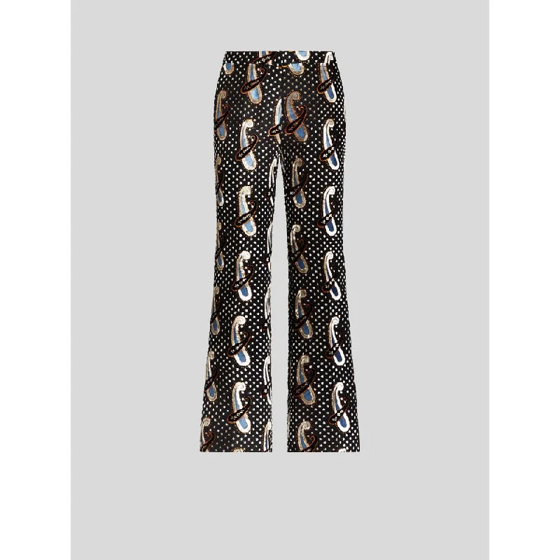 FLARED JACQUARD TROUSERS