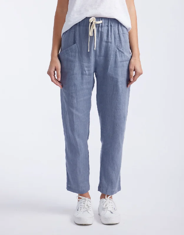 Luxe Linen Pants - Steel