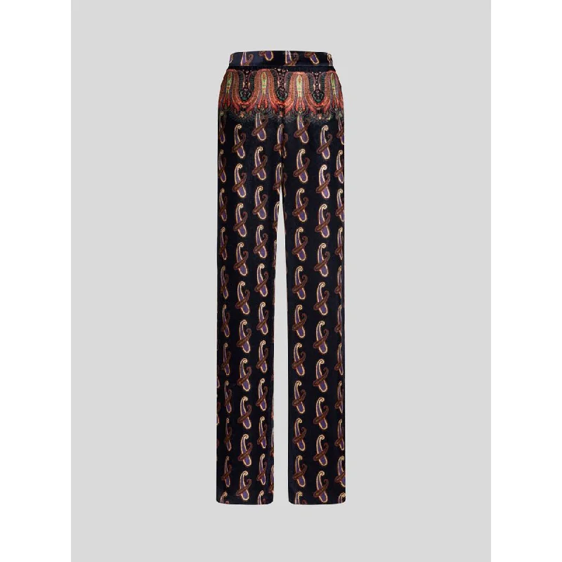 PAISLEY VELVET PALAZZO TROUSERS