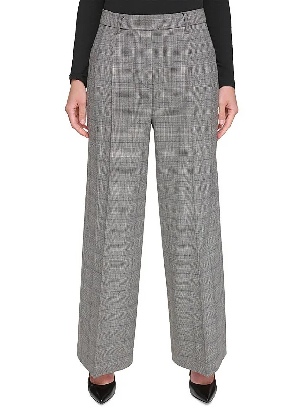 Petites Womens Mid Rise Work Dress Pants