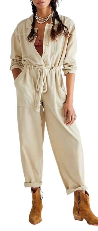 Quinn Coveralls In Beige