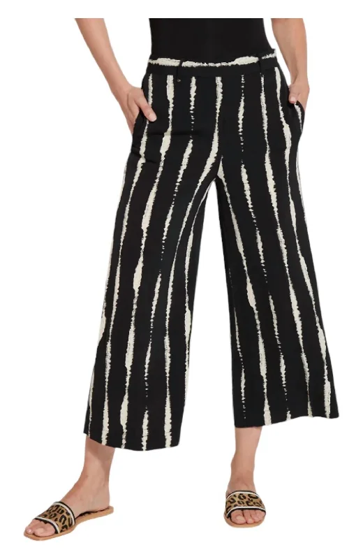 Rhea Wide Leg Crop Pants In Black