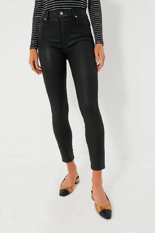 The High Waist Ankle Skinny In Silblack